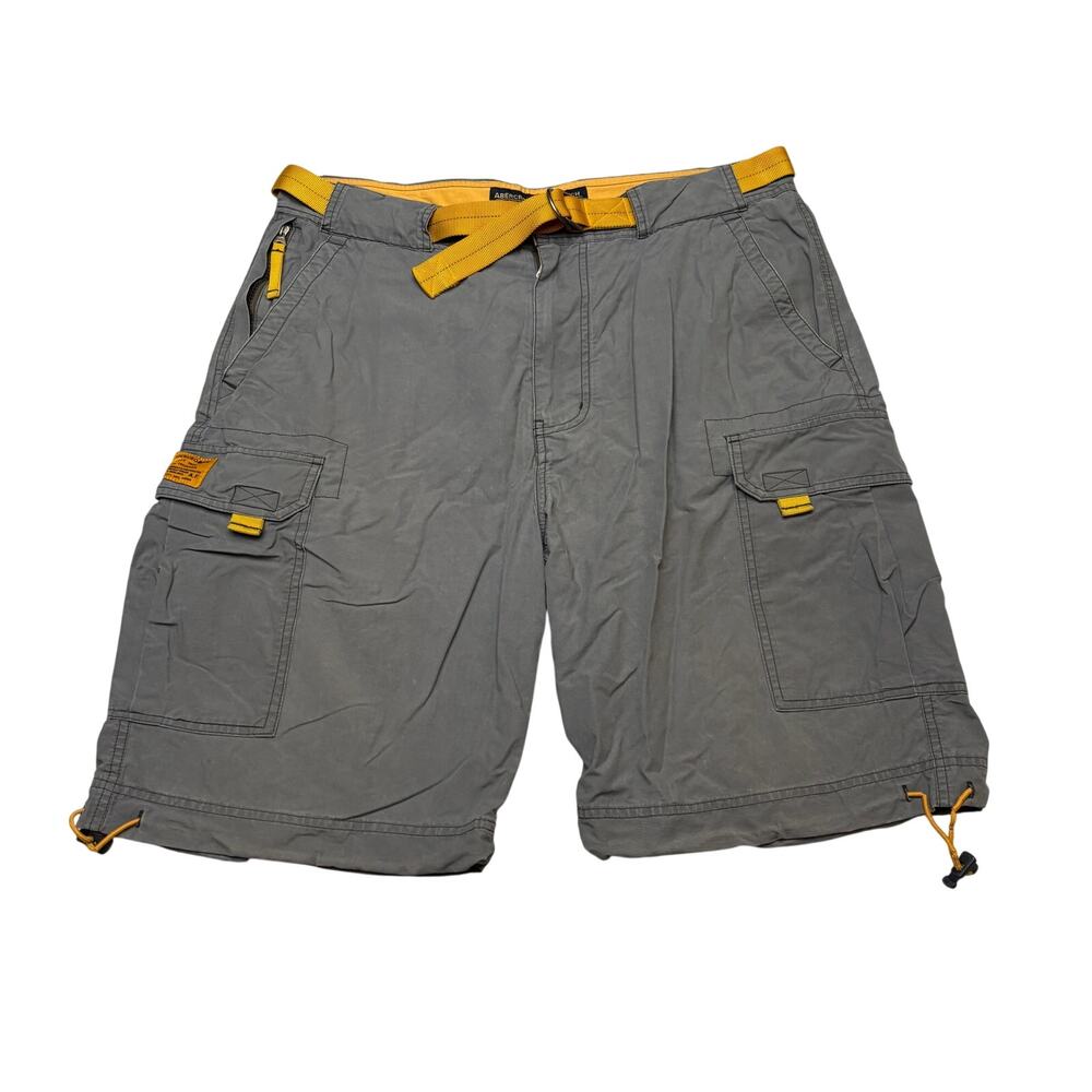 Abercrombie & Fitch Men Gray Cargo Shorts Size 34 Y2K Utility Paratrooper